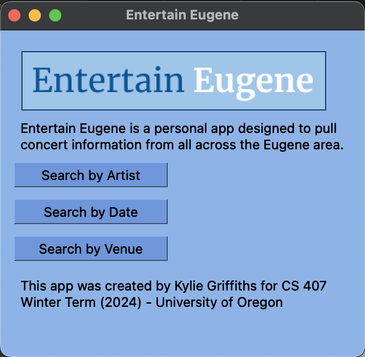 Entertain Eugene GUI image