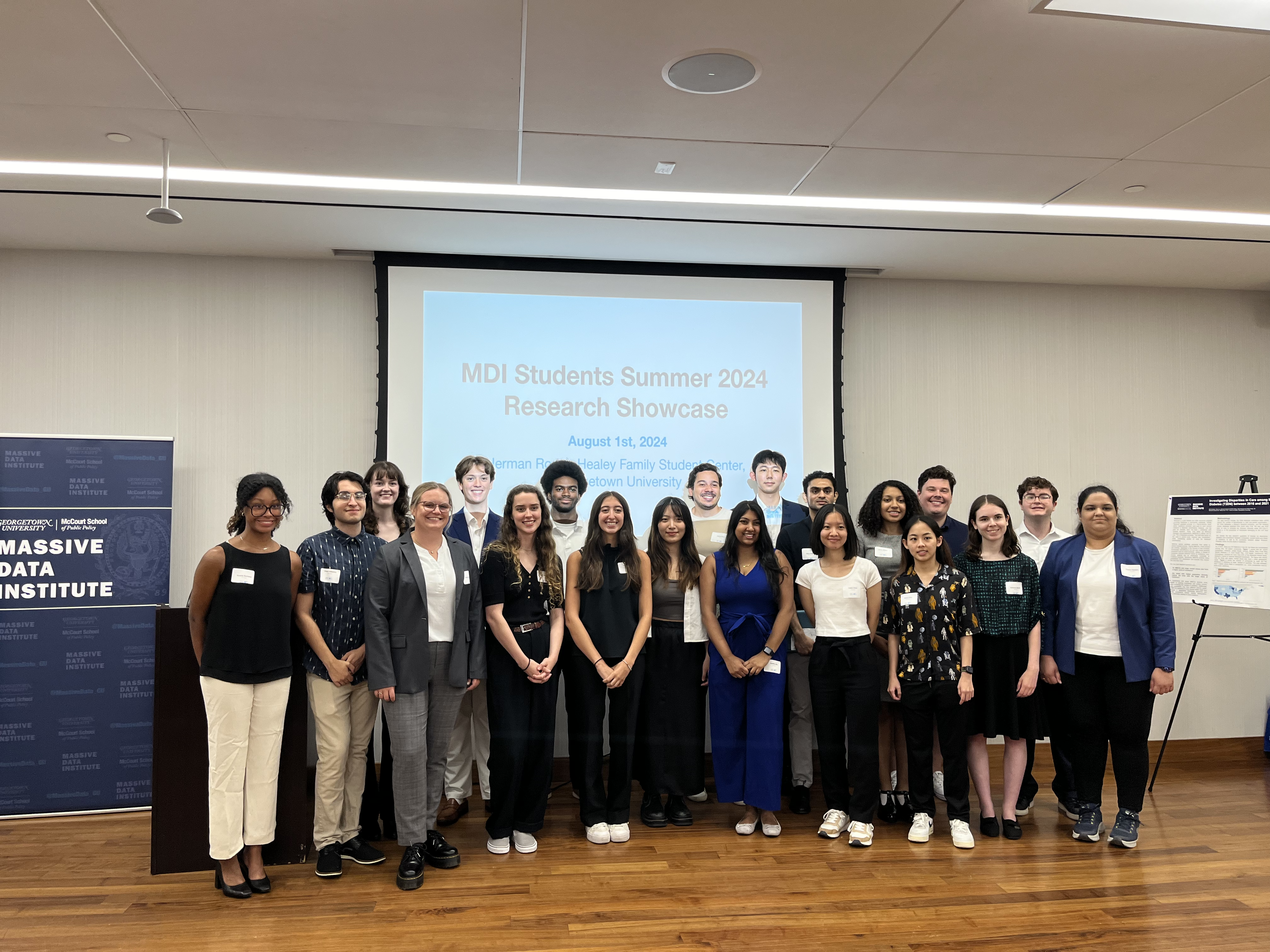 Group photo of all of the students conducting summer research at MDI